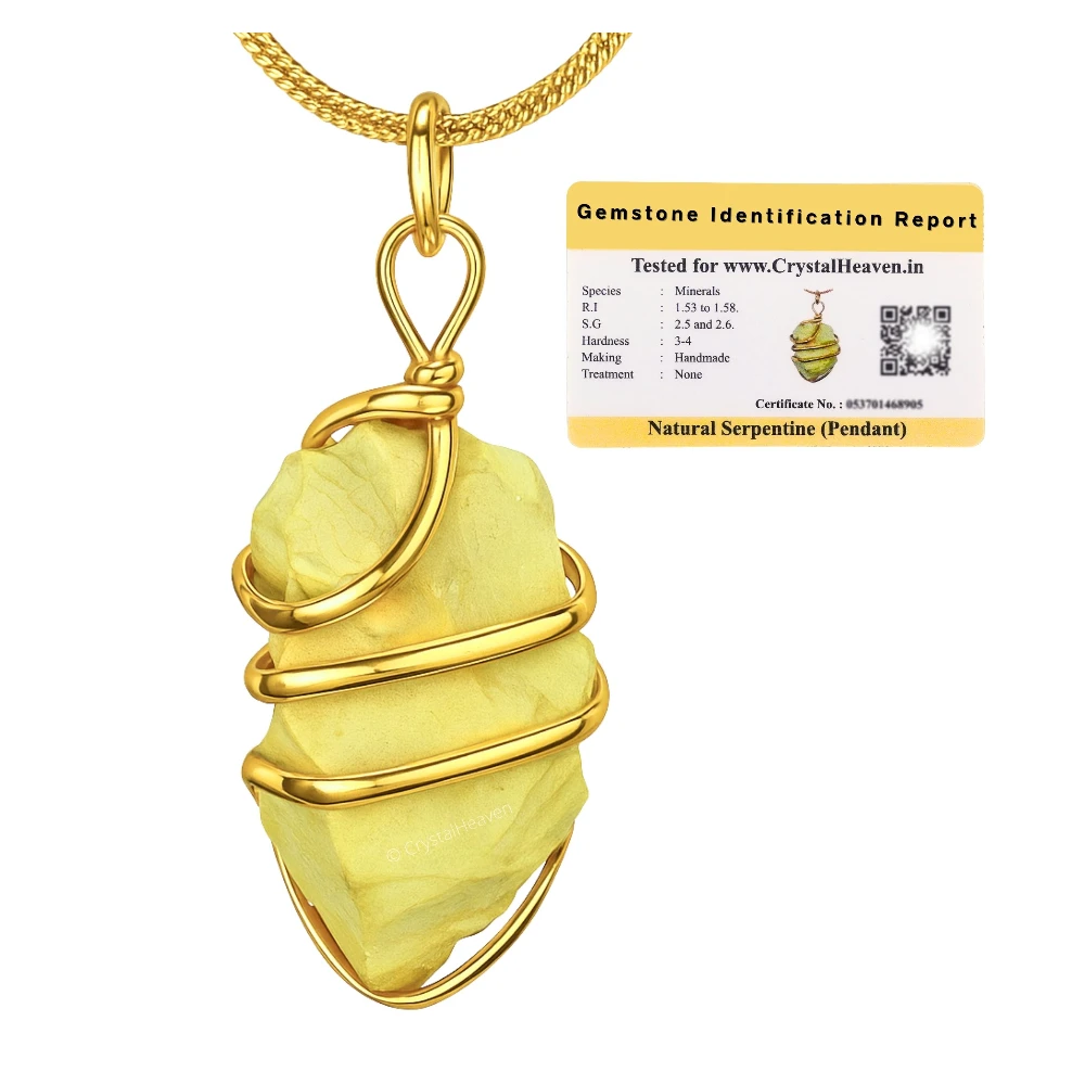 Serpentine Necklace - Raw Crystal (Gold)