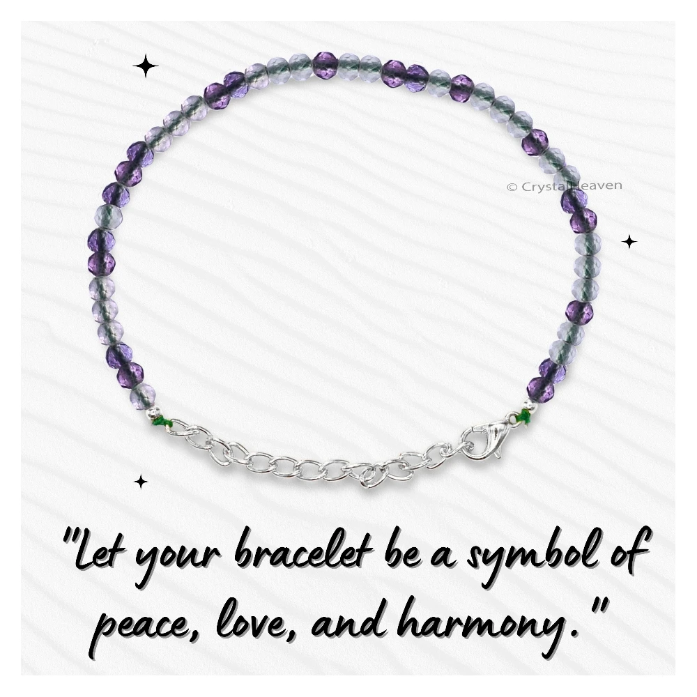Green Fluorite Bracelets - 2mm Faceted Beads (Silver)