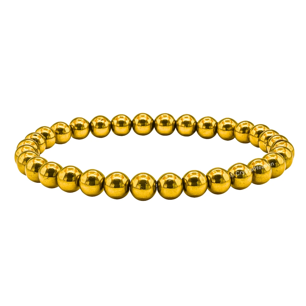 Golden Hematite Healing Crystal Bracelets - 6mm Beads