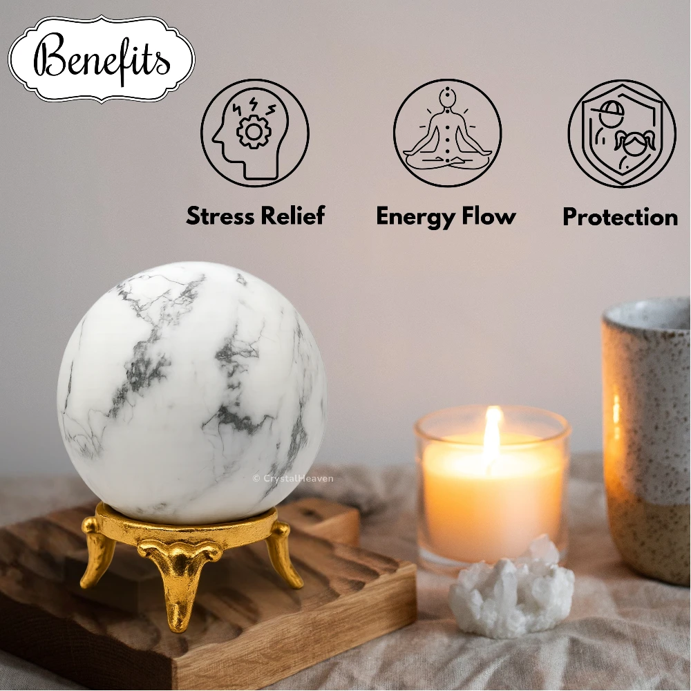 Howlite Sphere (1.5 Inch)