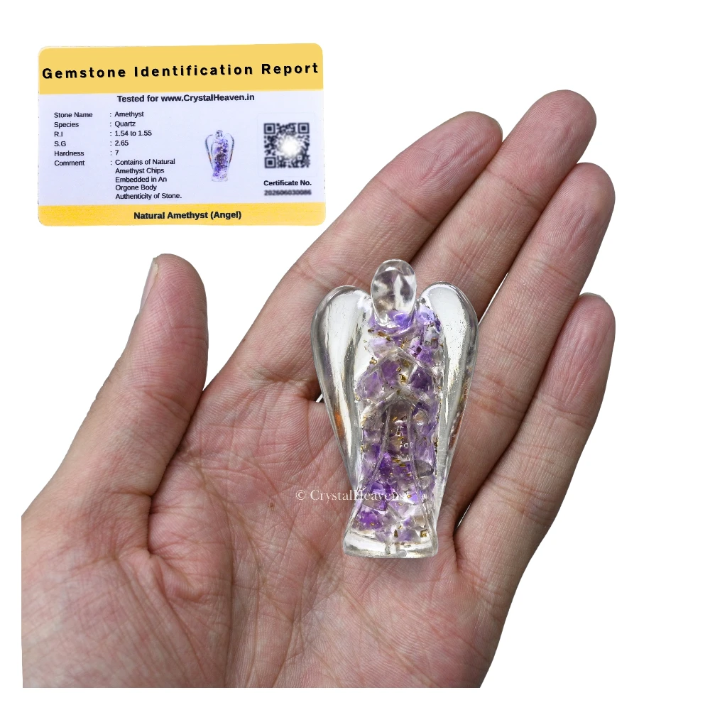 Amethyst Crystal Orgone Angel (2 Inch)