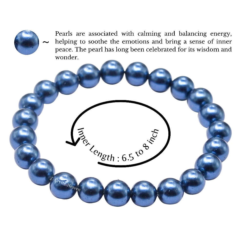Blue Pearl Bracelet (Elastic)