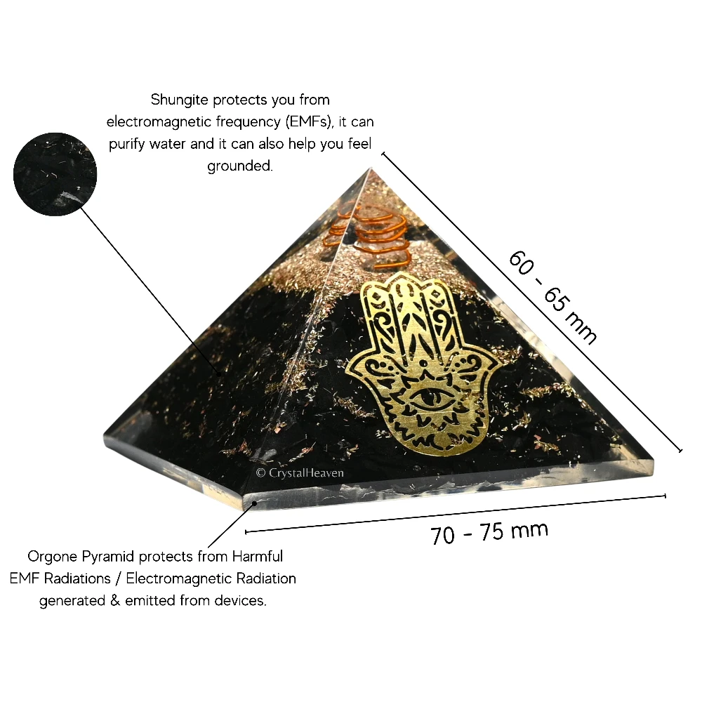 Shungite Orgone Pyramid (Hamsa)