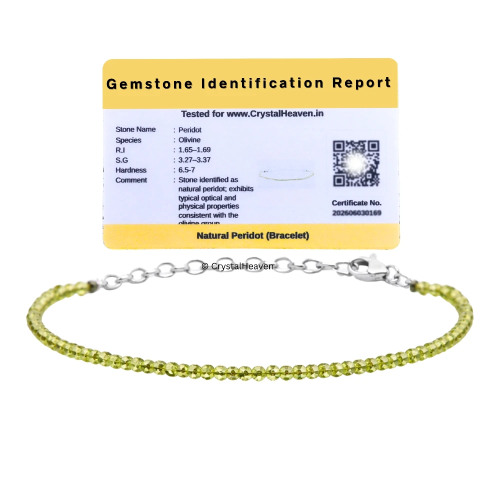 Peridot Bracelets - 2mm Faceted Beads (Silver)