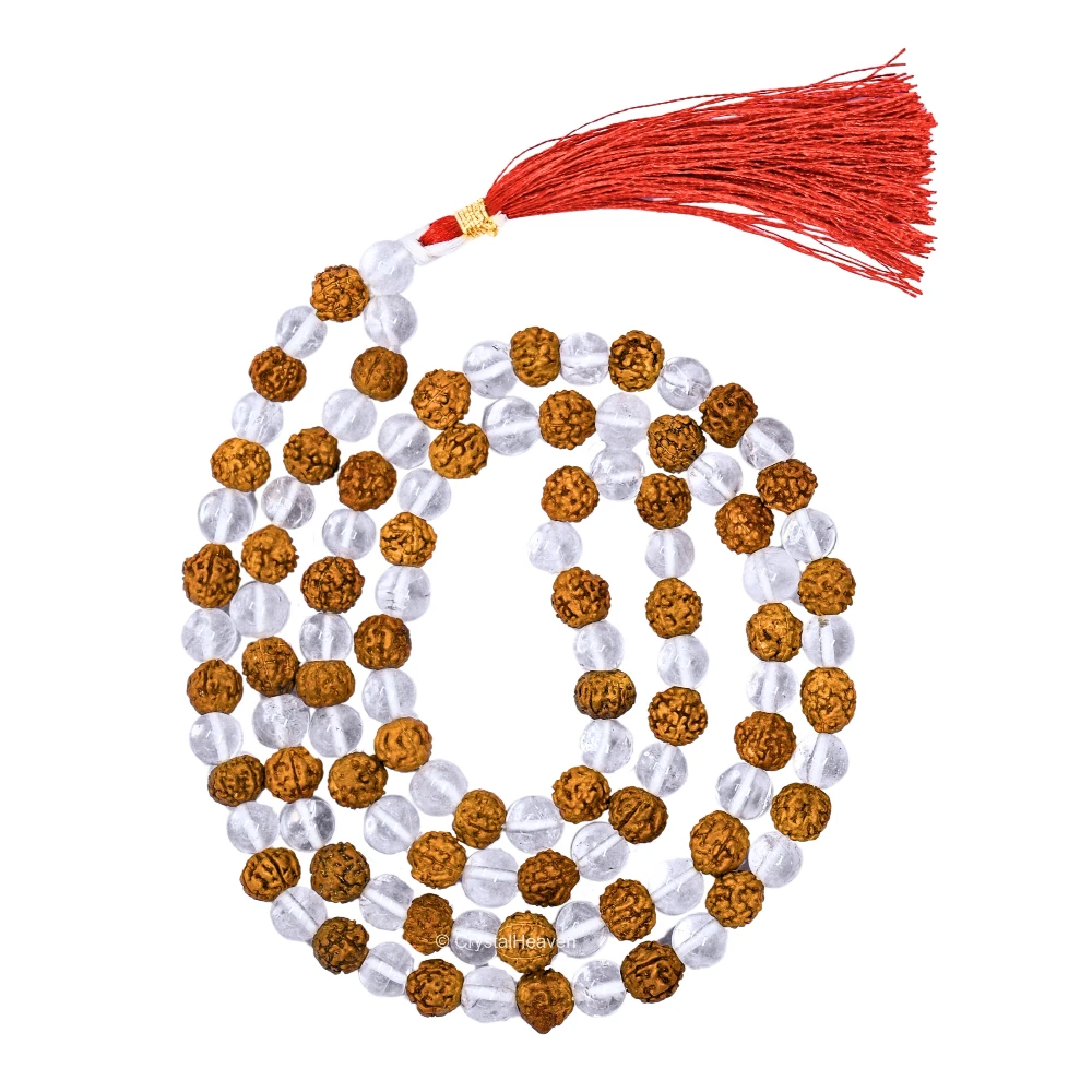 Original Rudraksha Sphatik Mala (Without Knot)