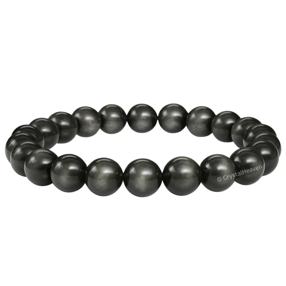 Silver Sheen Obsidian Bracelet (Elastic)