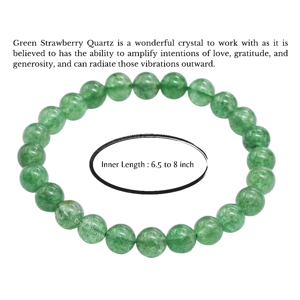 Green Strawberry Quartz Bracelet (Elastic)