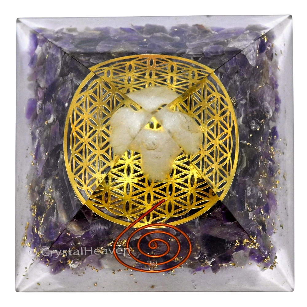 Amethyst Orgone Pyramid (Copper with Angel)