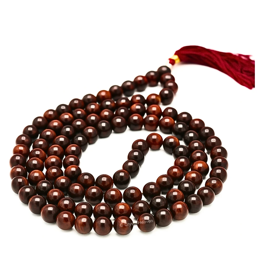 Red Tiger Eye Japa Mala (Without Knot)
