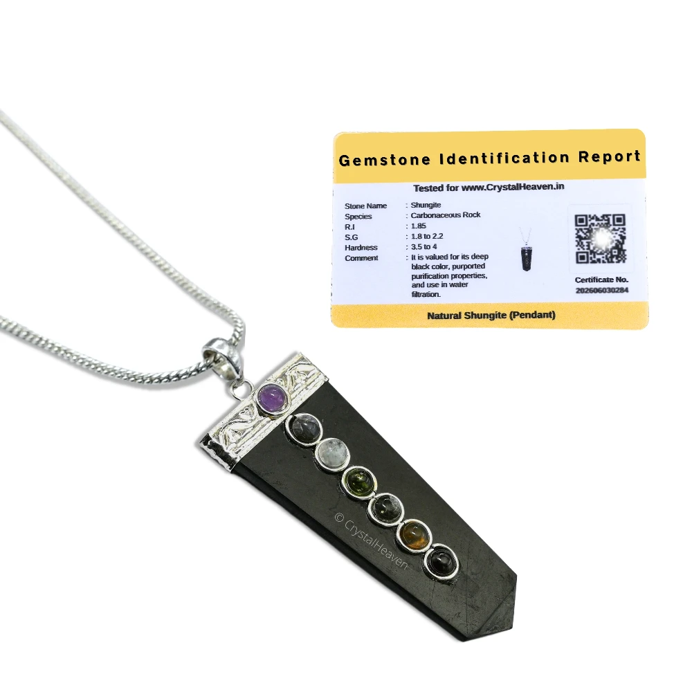Shungite Necklace - Flat Pencil (Chakra)