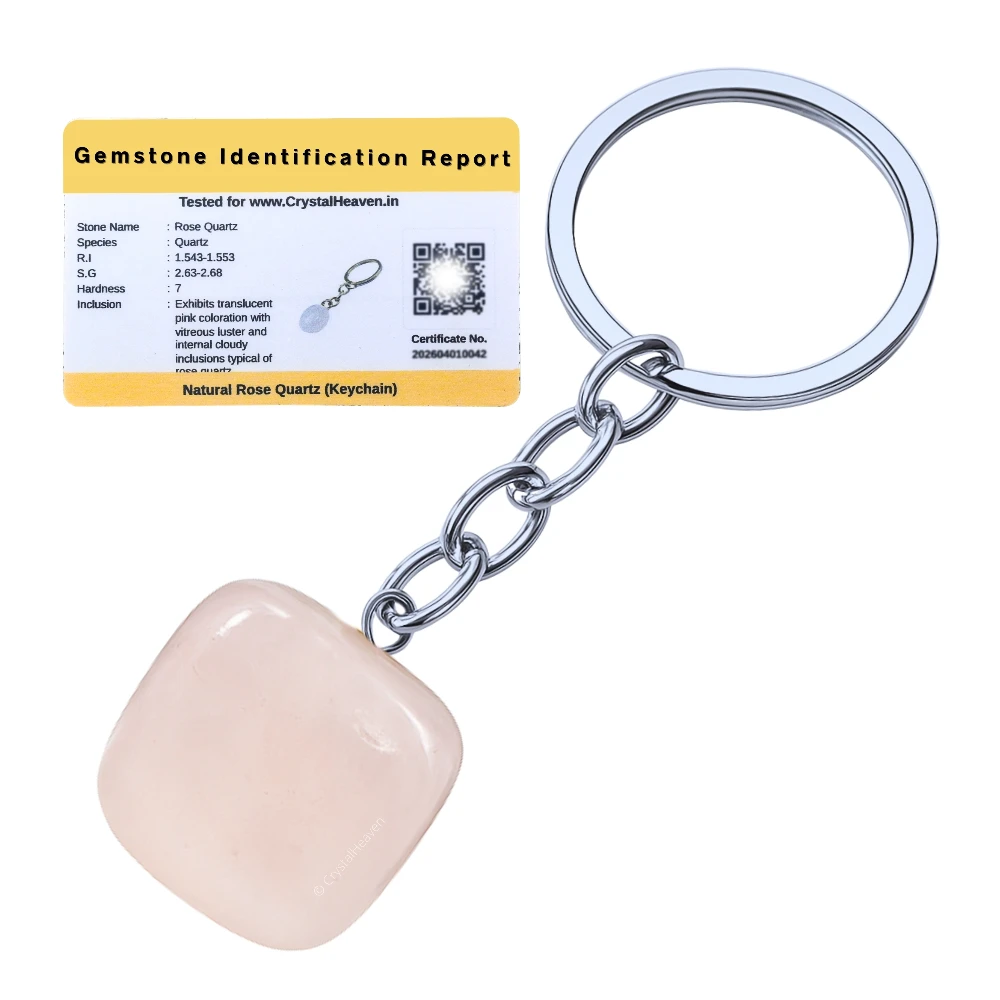 Rose Quartz Crystal Keychain (Tumbled)