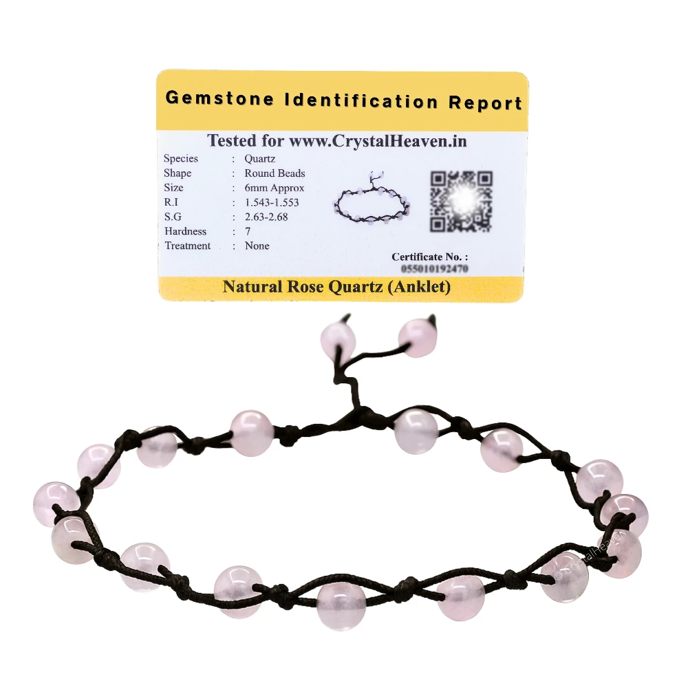 Rose Quartz Anklet (Hand Knotted)
