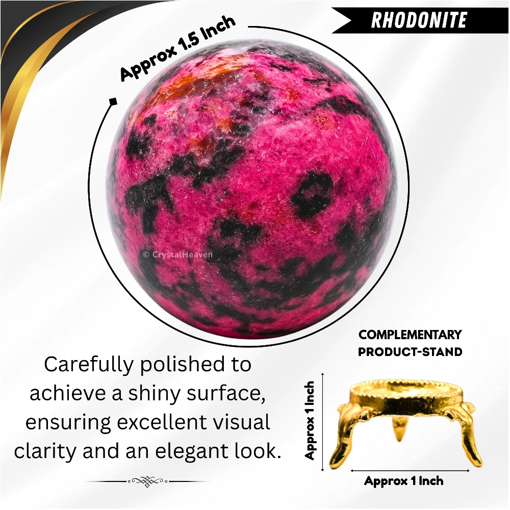 Rhodonite Sphere (1.5 Inch)