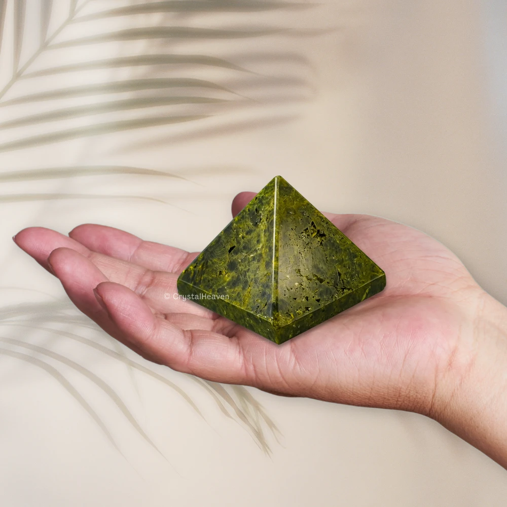 Green Tourmaline in Matrix Pyramid (1.5 Inch)