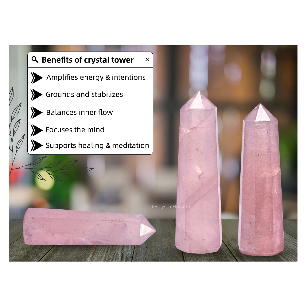 Rose Quartz Tower (2" to 3" inch)
