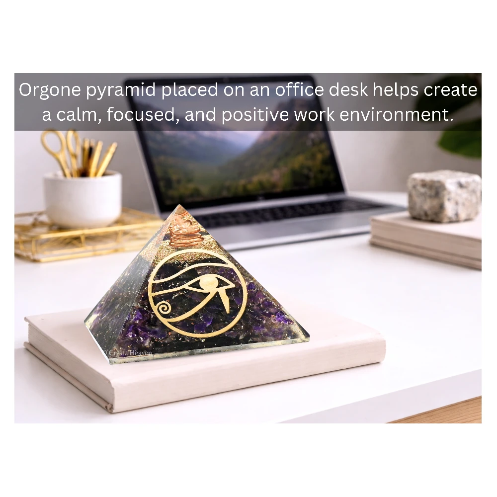 Amethyst Orgone Pyramid (Horus Eye)