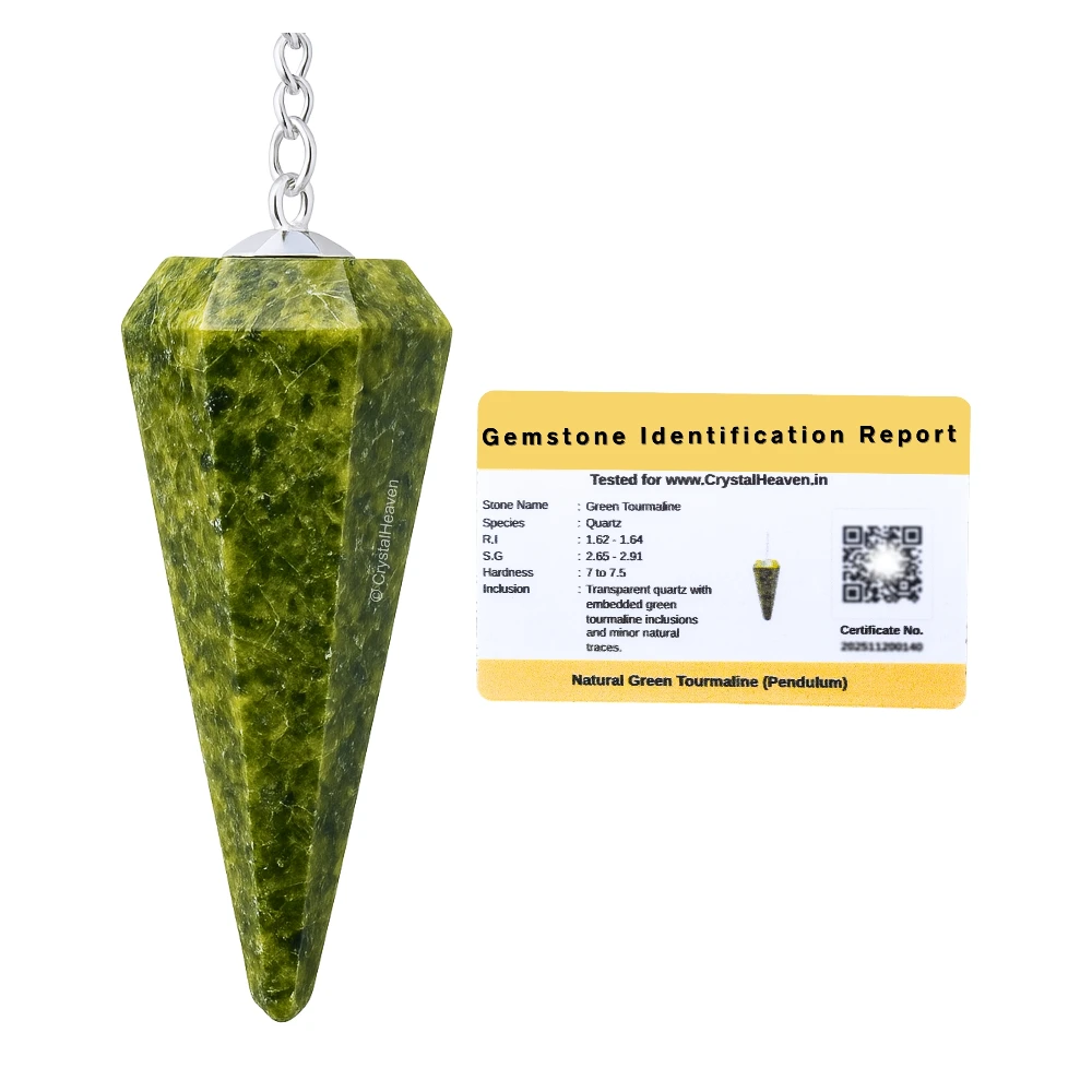 Green Tourmaline In Matrix Pendulum