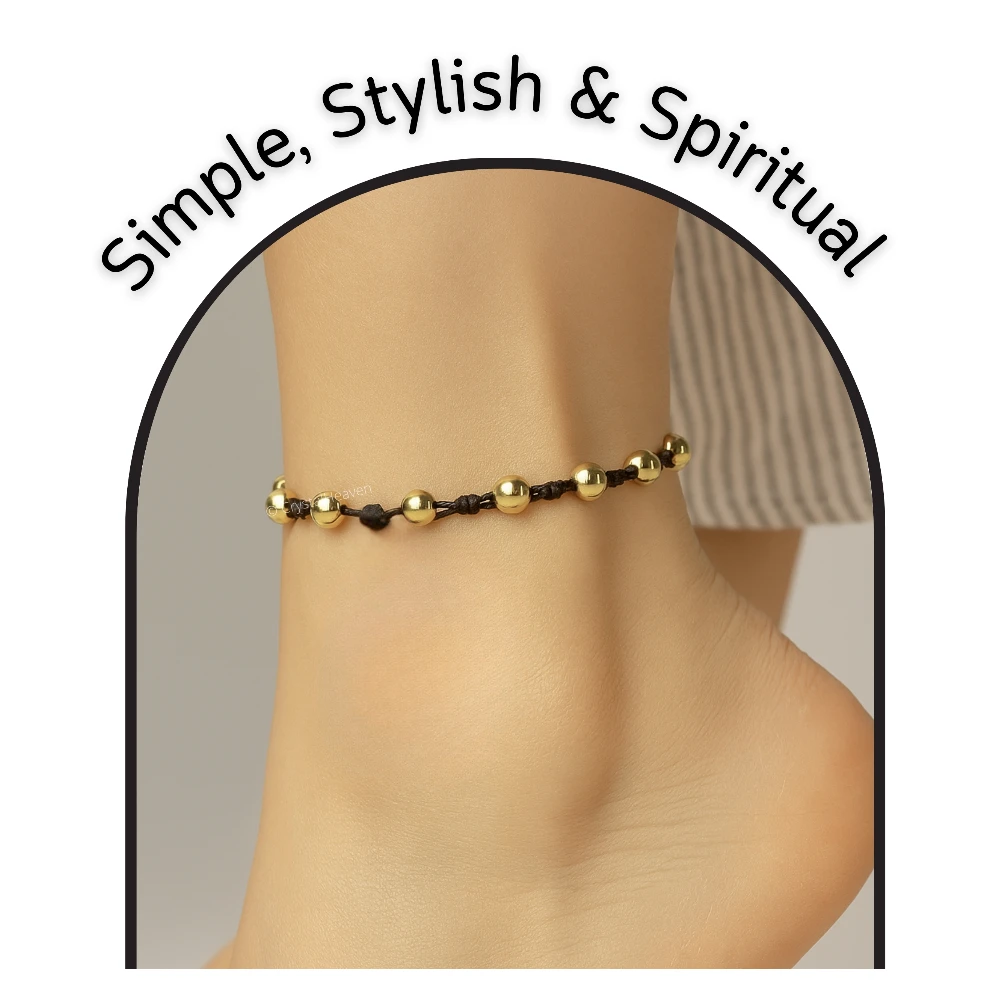 Golden Hematite Anklet (Hand Knotted)