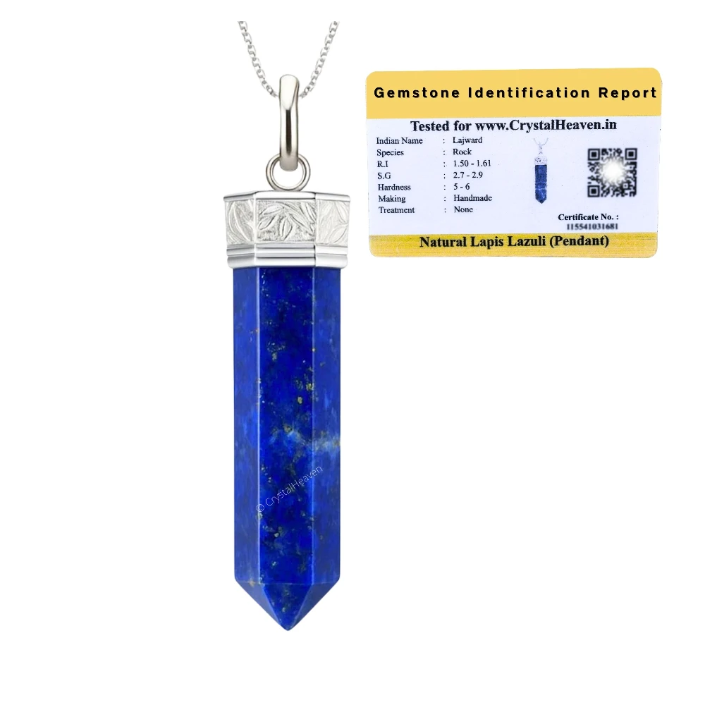 Lapis Lazuli Necklace - Pencil Point (Silver)