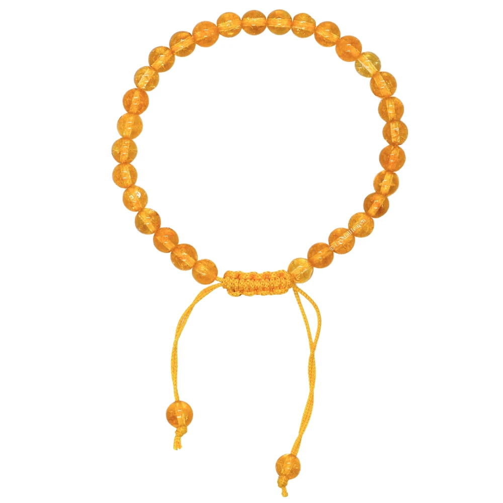 Citrine Onyx Healing Crystal Bracelets - 6mm Beads (Adjustable)