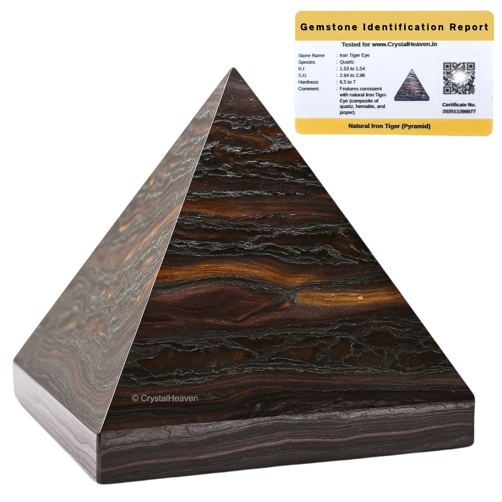 Iron Tiger Eye Pyramid (1 Inch)