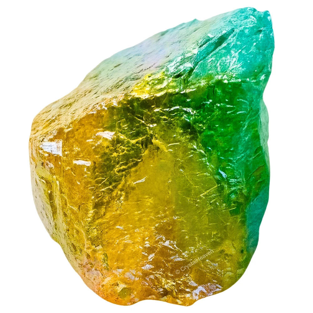 Raw Aqua-Apple-Tangerine Aura Quartz Crystals (2 Pieces)