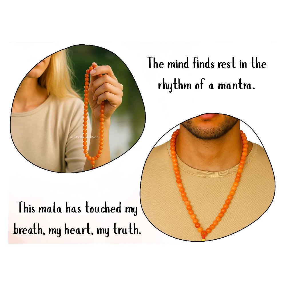 Red Aventurine Japa Mala (Without Knot)