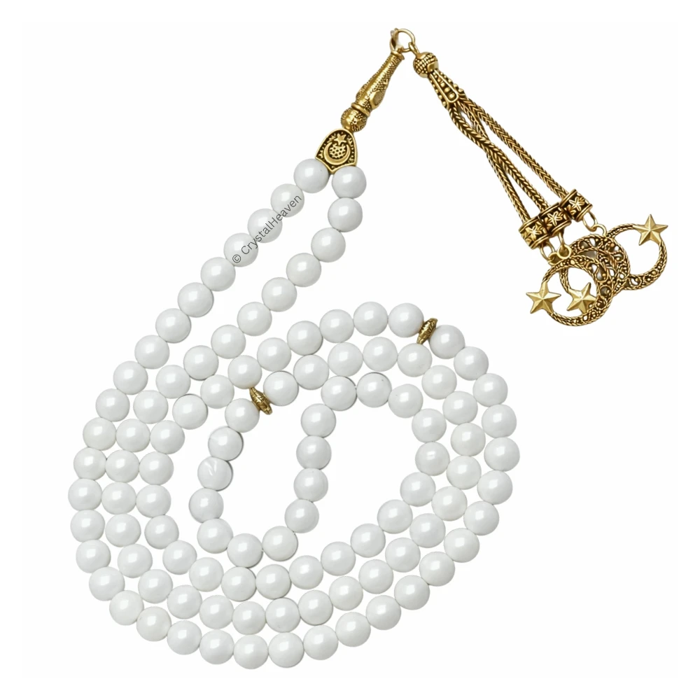 Mother of Pearl Crystal Tasbih (Gold)