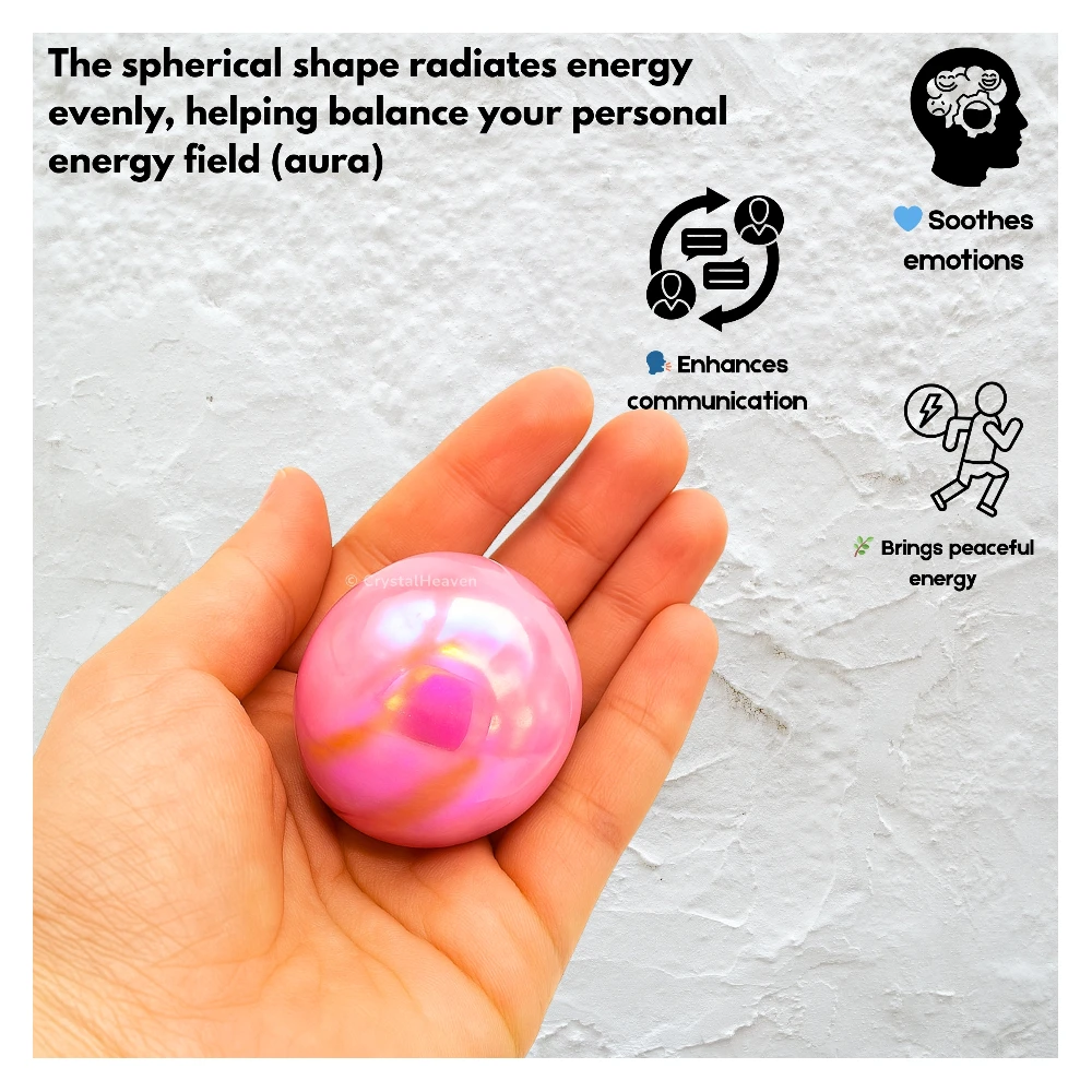 Angel Aura Rose Quartz Sphere (1.5 Inch)
