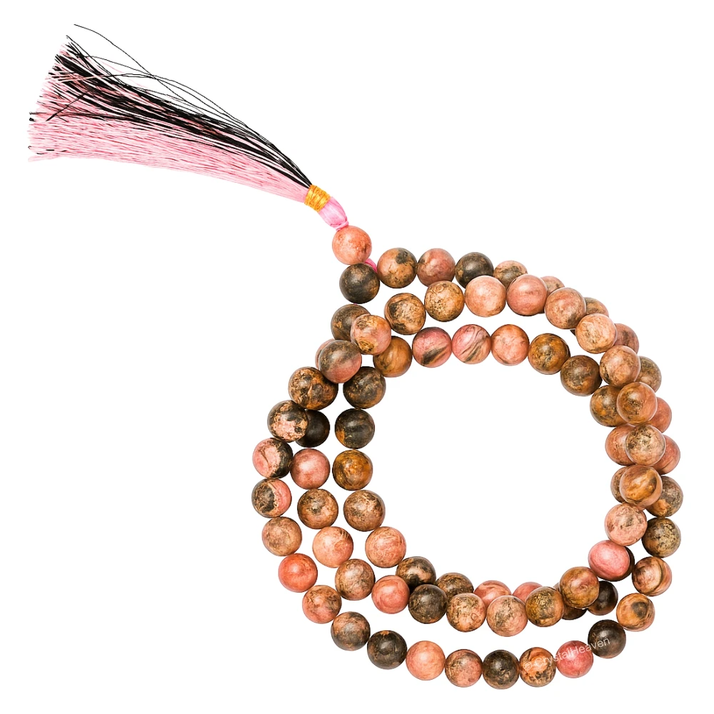 Rhodochrosite Japa Mala (Without Knot)