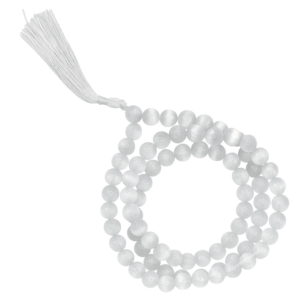 Selenite Japa Mala (Without Knot)