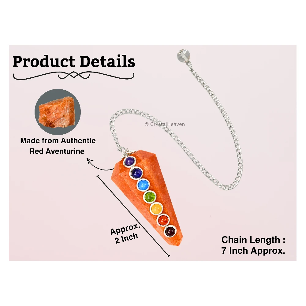 Red Aventurine Pendulum with Chakra Beads