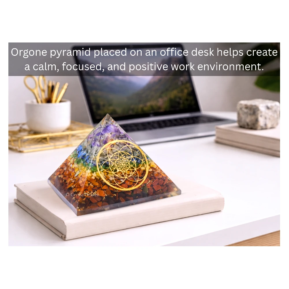 7 Chakra Orgone Pyramid (Seed Of Life)
