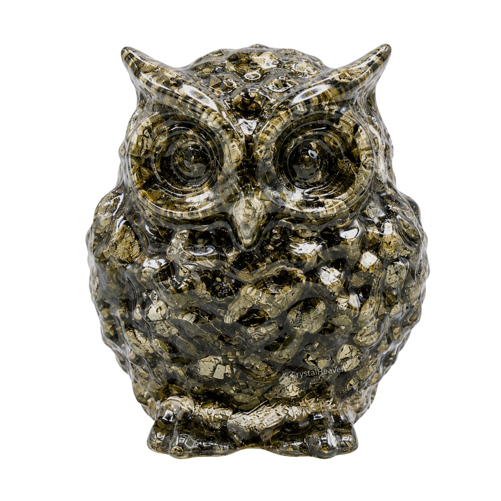 Natural Pyrite Owl - 2 Inch