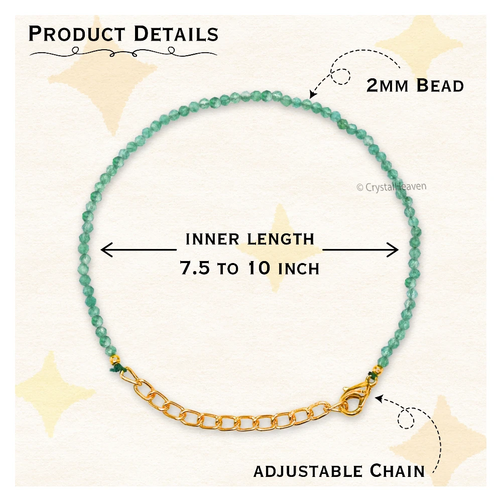 Green Onyx Bracelets - 2mm Faceted Beads (Gold)