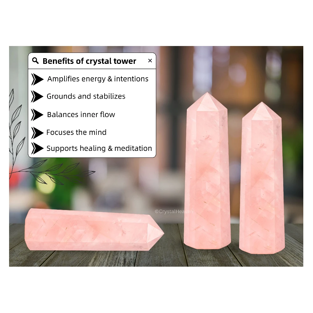 Star Rose Quartz Crystal Tower (2" to 3" inch)