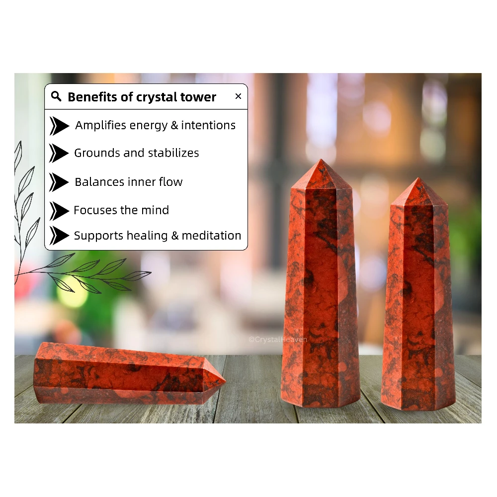 Red Jasper Hematite Crystal Tower (3" to 4" inch)