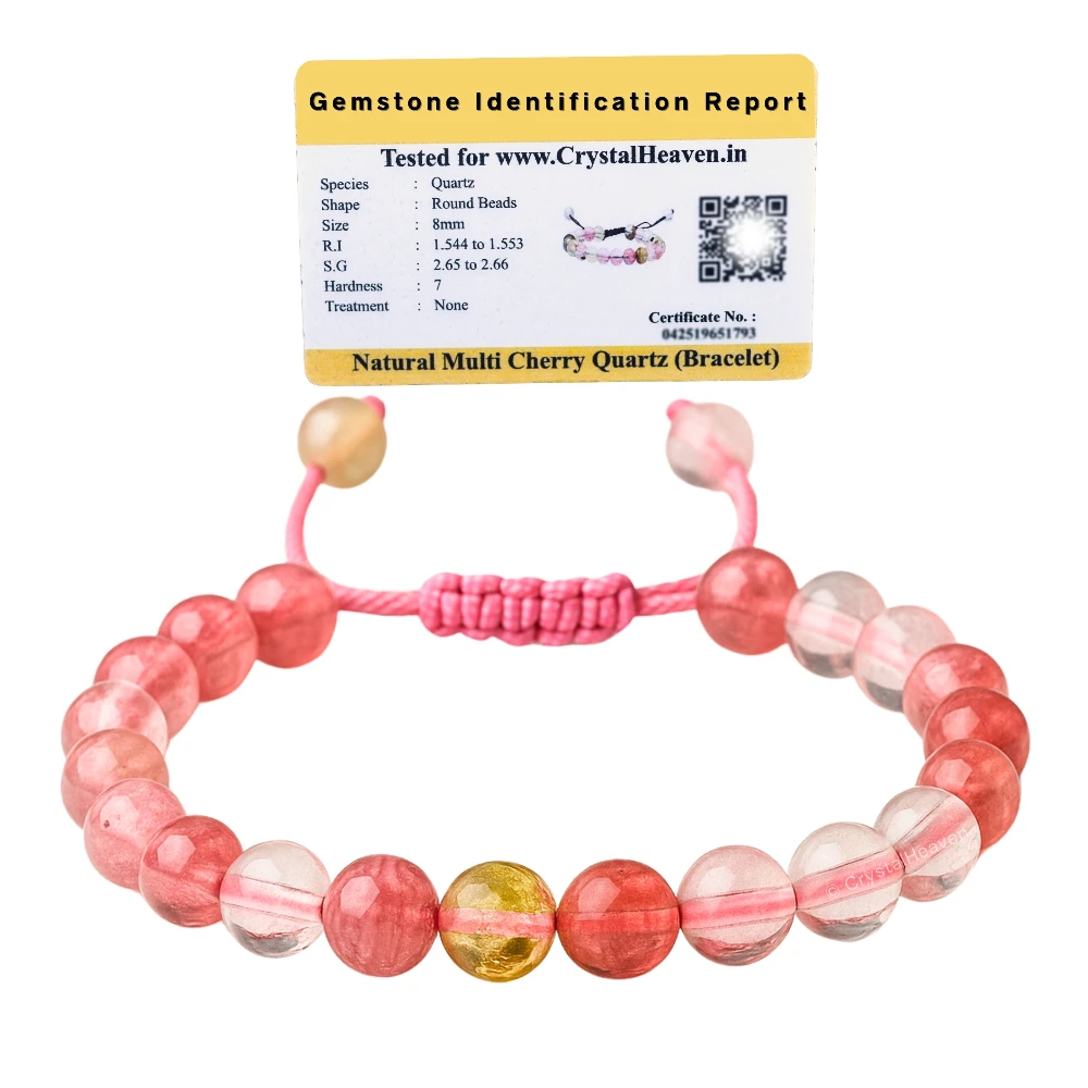 Multi Cherry Quartz Bracelet (Adjustable)