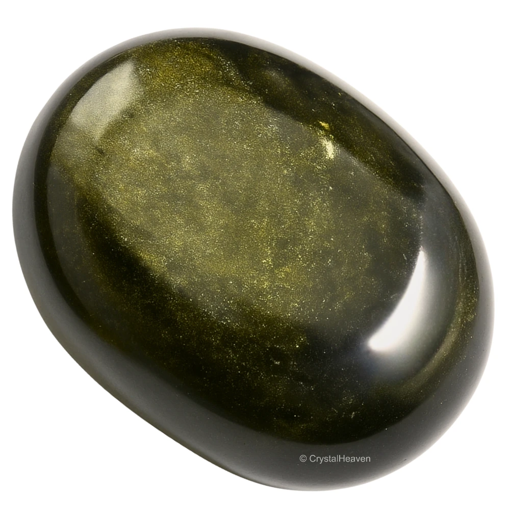 Golden Sheen Obsidian Palm Stone