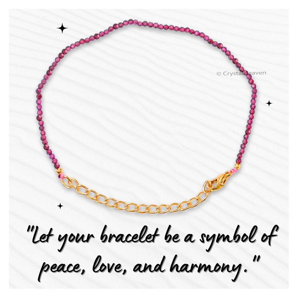 Pink Garnet Bracelets - 2mm Faceted Beads (Gold)