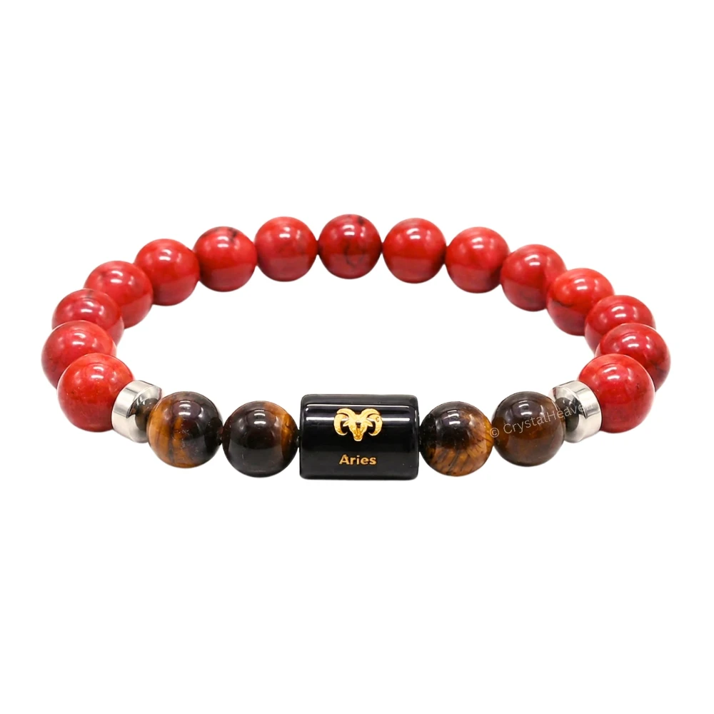Aries Bracelet (मेष राशि) - Red Jasper & Tiger Eye (Only Bracelet)