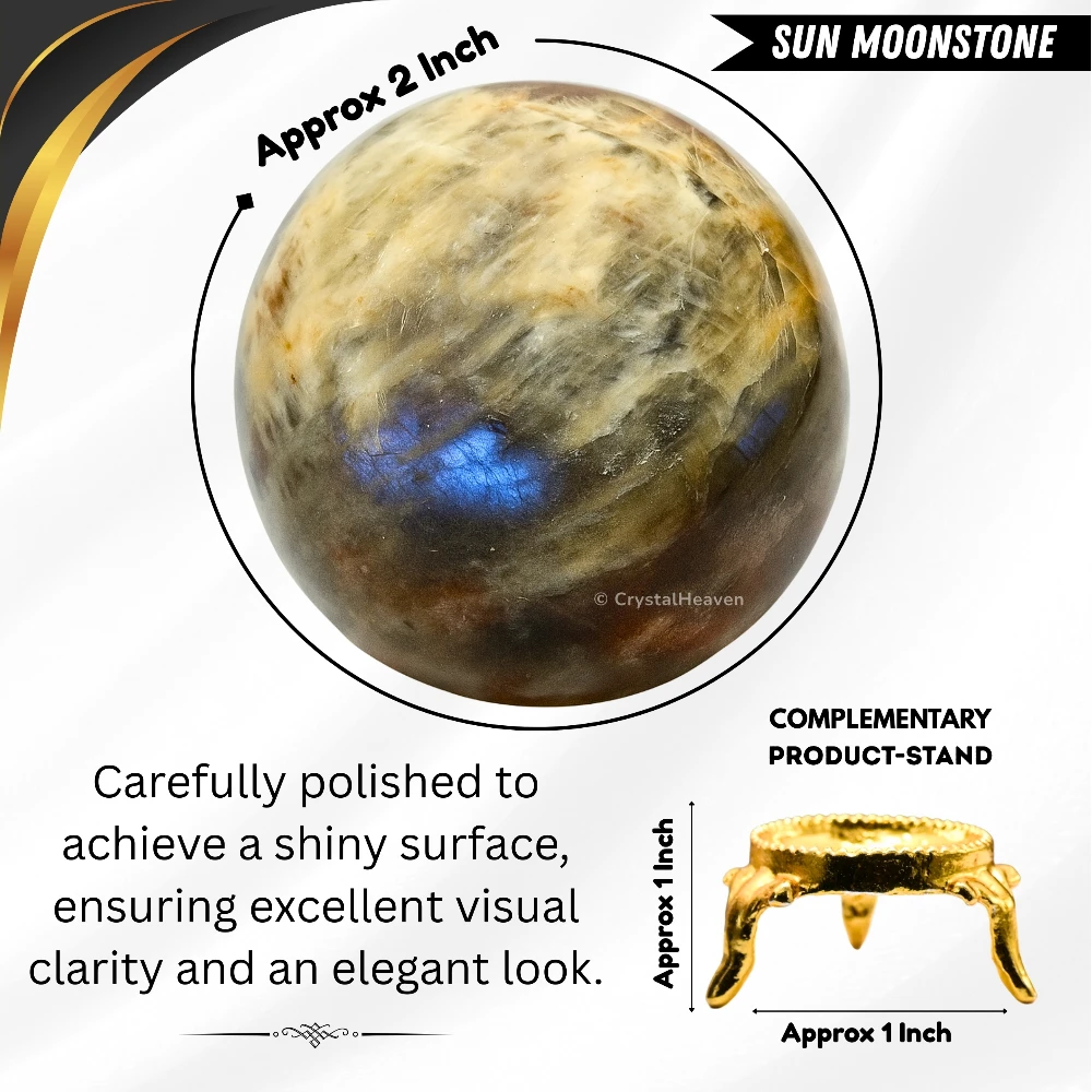 Sun Moonstone Sphere (2 Inch)