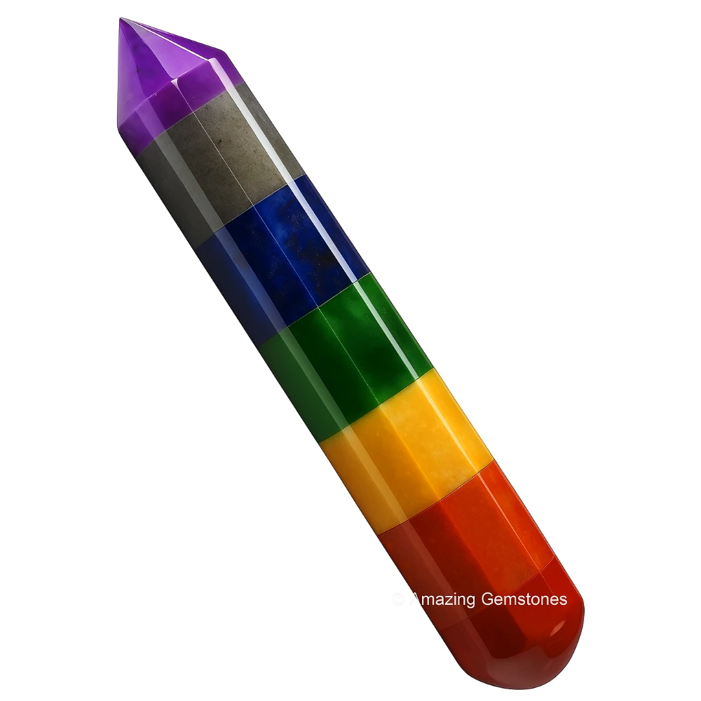7 Chakra Wand (Faceted)