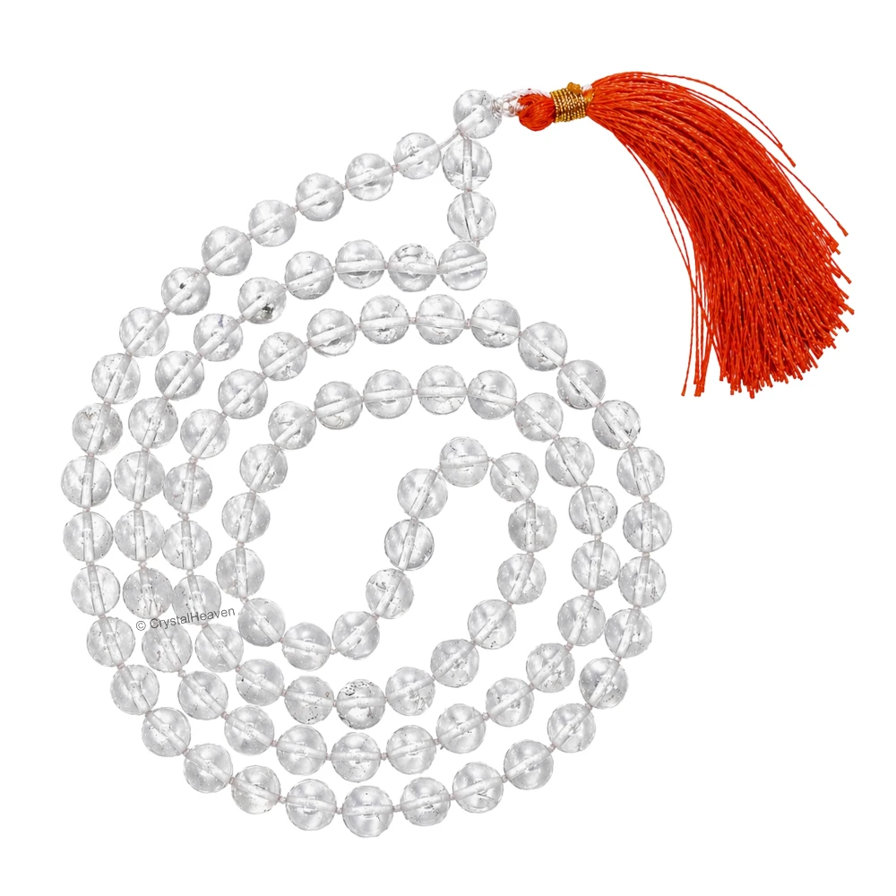 Sphatik Mala - A Grade 108 Beads (8mm, Hand Knotted)