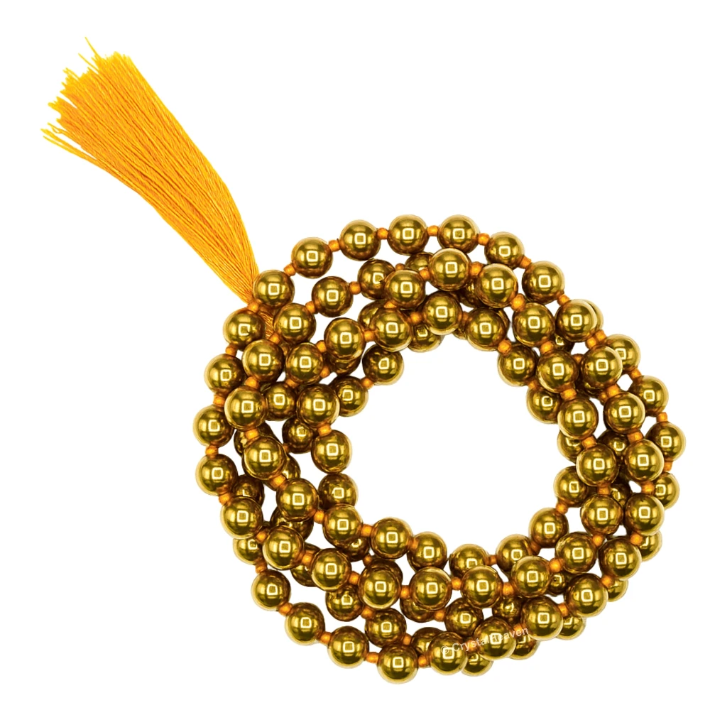 Golden Hematite Japa Mala (Hand Knotted)