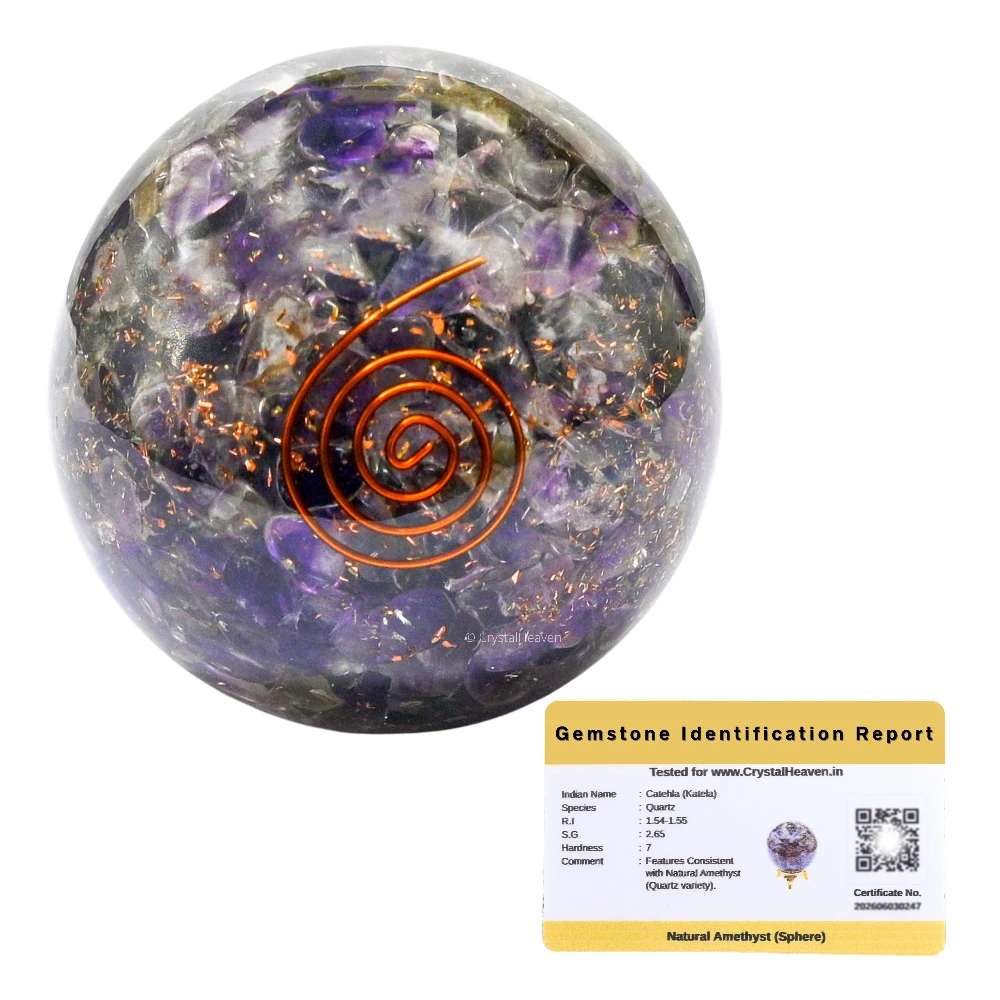 Amethyst Crystal Orgonite Ball (2.5 Inch)