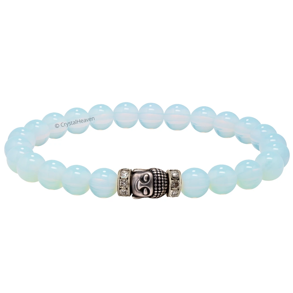 Opalite with Buddha Bracelet (Elastic)