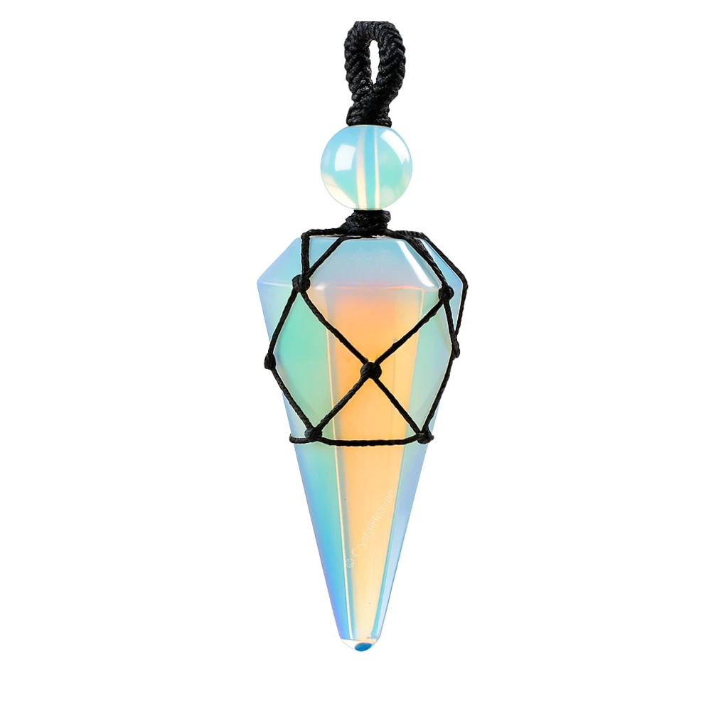 Opalite Pendulum Pendant Necklace (Macrame)
