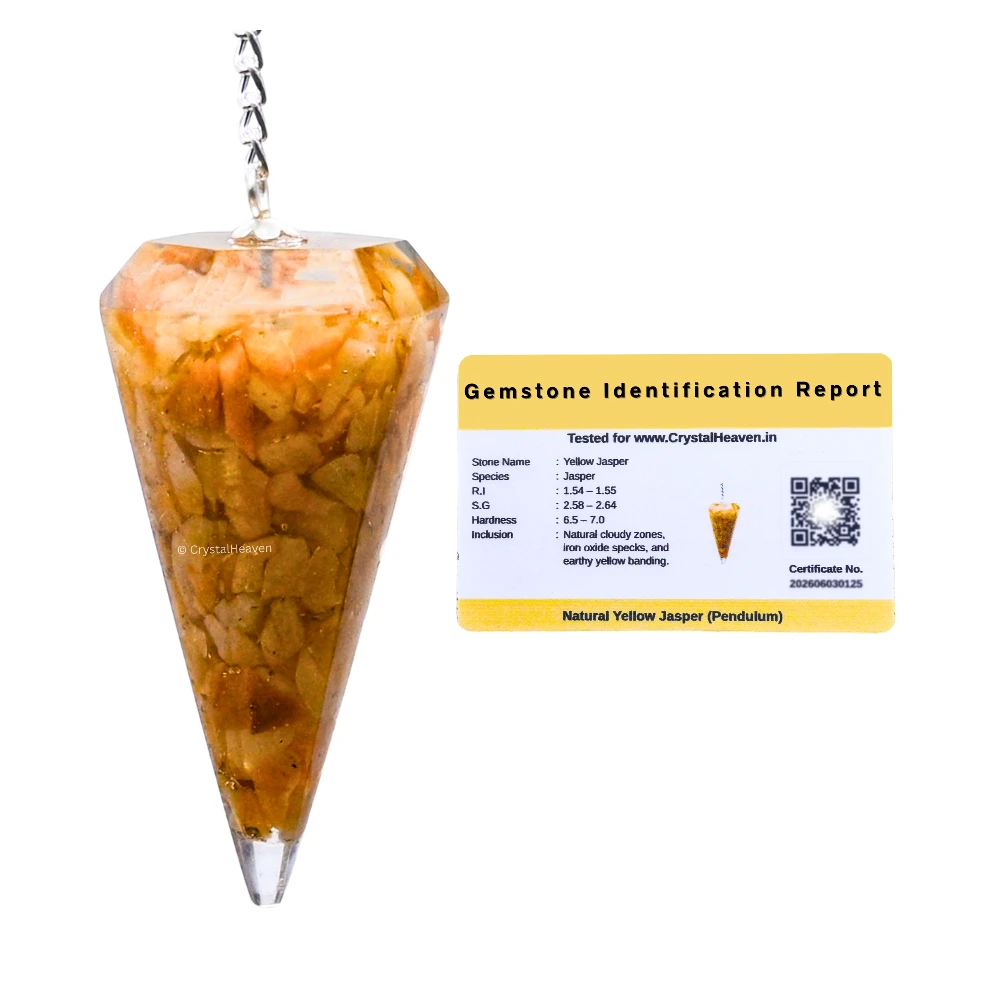 Yellow Jasper Crystal Orgone Pendulum