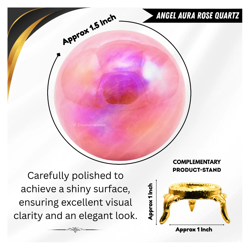 Angel Aura Rose Quartz Sphere (2 Inch)
